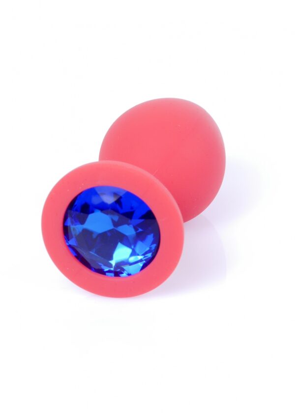 Plug Jewellery Red Silicon PLUG Medium  Blue Diamond - obrazek 2
