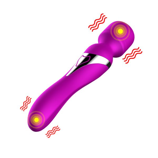 Stymulator Silicone Dual Massager USB 7+7 Function Purple - obrazek 2