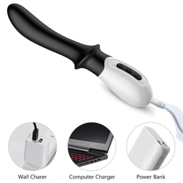 Wibrator Silicone Prostate / G spot Massager USB 10 Function / Heating - obrazek 2