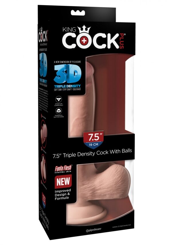 3D Cock with Balls 7.5 inch Light skin tone - obrazek 2