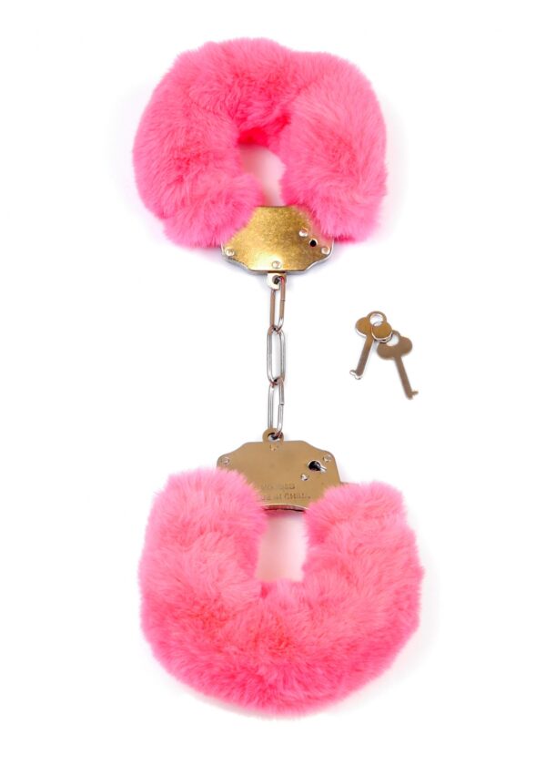 Kajdanki Fetish B   Series  Furry Cuffs Pink - obrazek 2