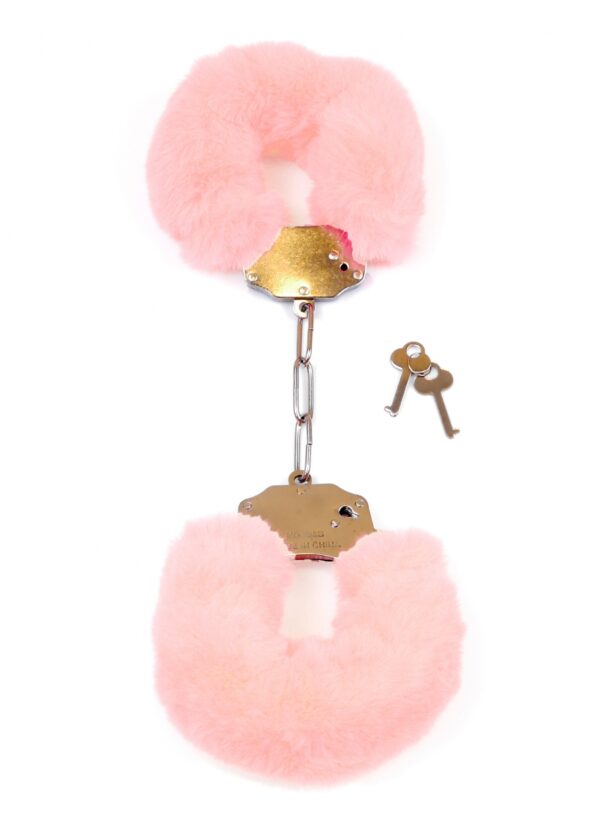 Kajdanki Fetish B   Series  Furry Cuffs Light Pink - obrazek 2