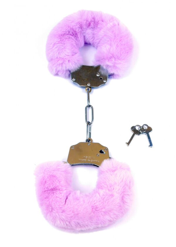 Kajdanki Fetish B   Series  Furry Cuffs Purple - obrazek 2