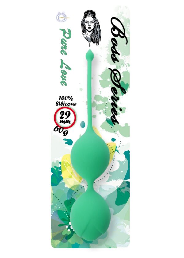Silicone Kegel Balls 29mm 60g Green   B   Series - obrazek 2