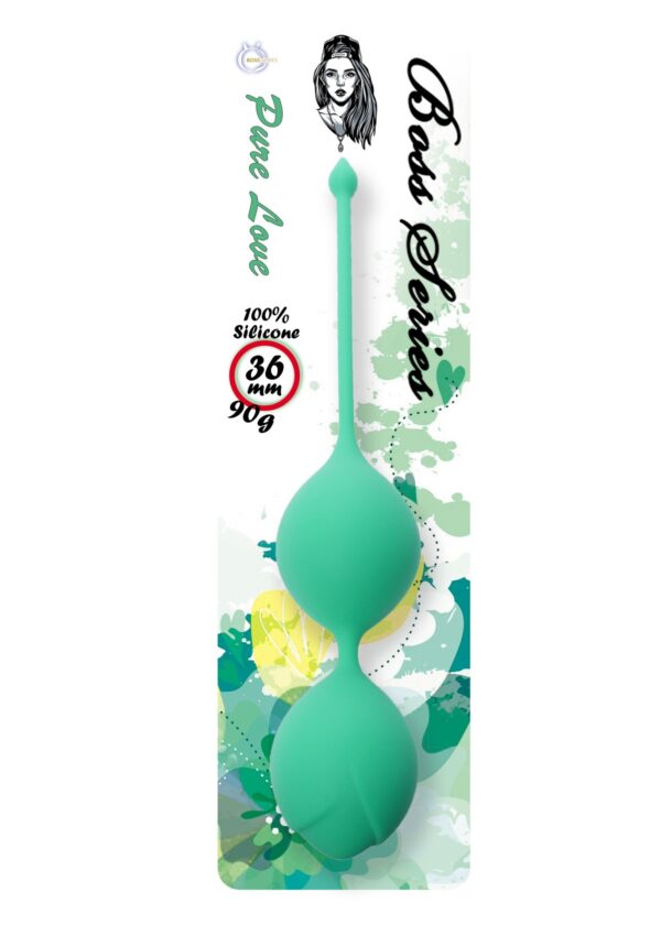 Silicone Kegel Balls 36mm 90g Green   B   Series - obrazek 2