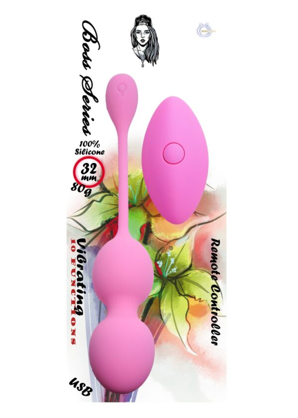 Vibrating Kegel Balls 32mm 80g Pink 10 function USB Remote Control   B   Series - obrazek 2