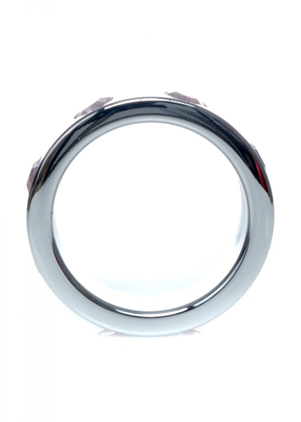Pierścień Metal Cock Ring with Rose Diamonds Large - obrazek 2