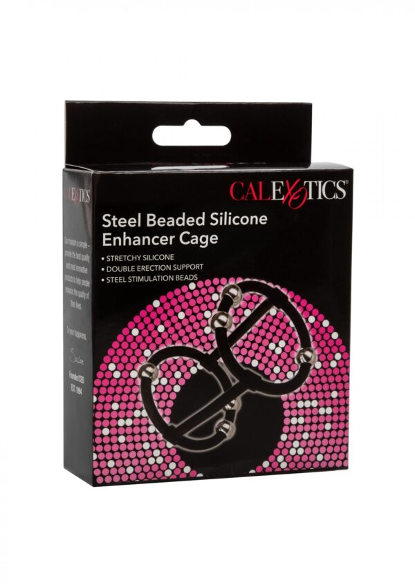 Beaded Silicone Enhancer Cage Black - obrazek 2
