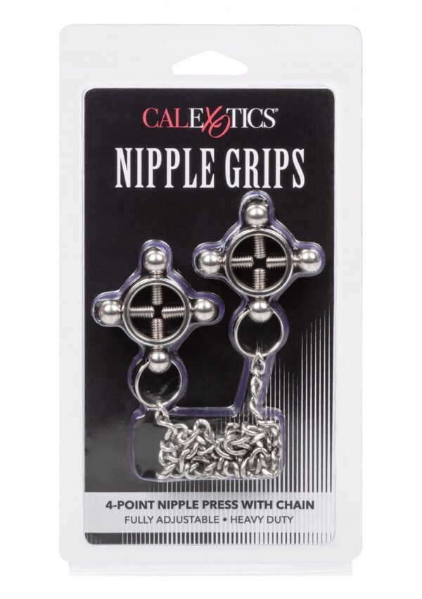 4 Point Nipple Press w Chain Black - obrazek 2