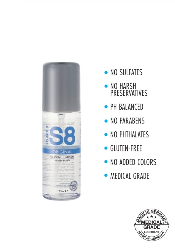 S8 Waterbased Lube 125ml Original - obrazek 2