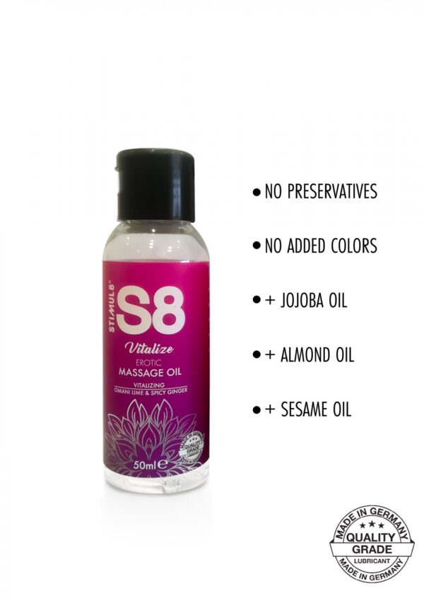 S8 Massage Oil 50ml Omani Lime & Spicy Ginger - obrazek 2