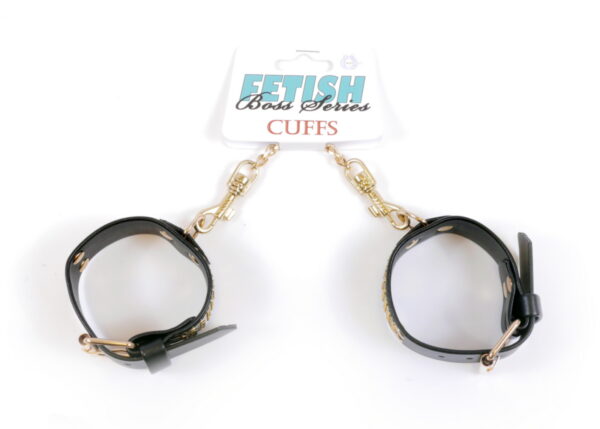 Fetish B   Series Handcuffs with cristals 3 cm Gold - obrazek 2