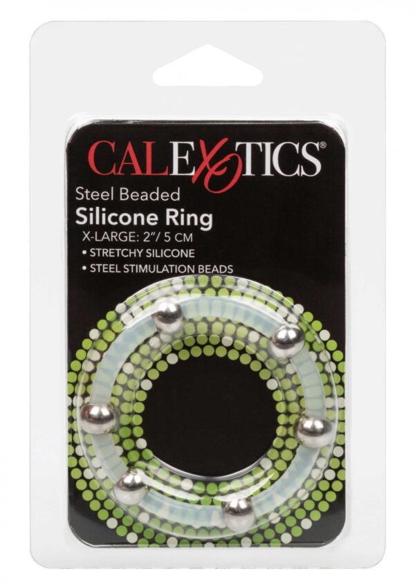 Steel Beaded Silicone Ring XL Transparent - obrazek 2