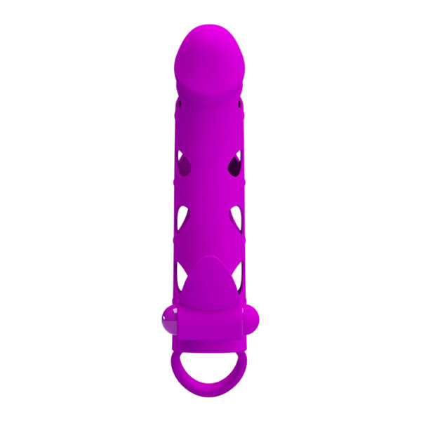 PRETTY LOVE   Vibrating Penis Sleeve with Ball Strap - obrazek 2