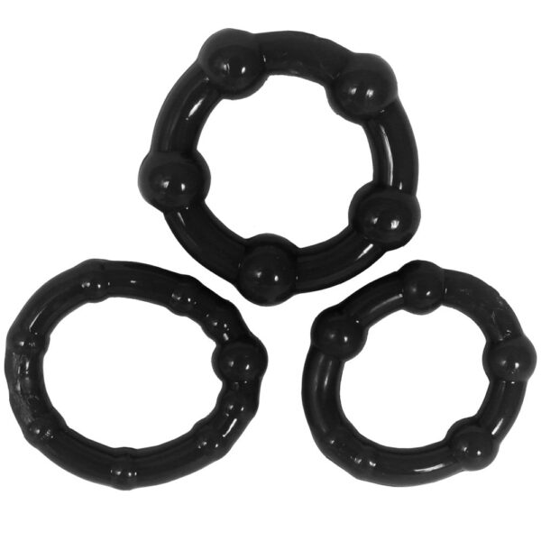 Beaded cockring 3 pack clear in colour box - obrazek 2