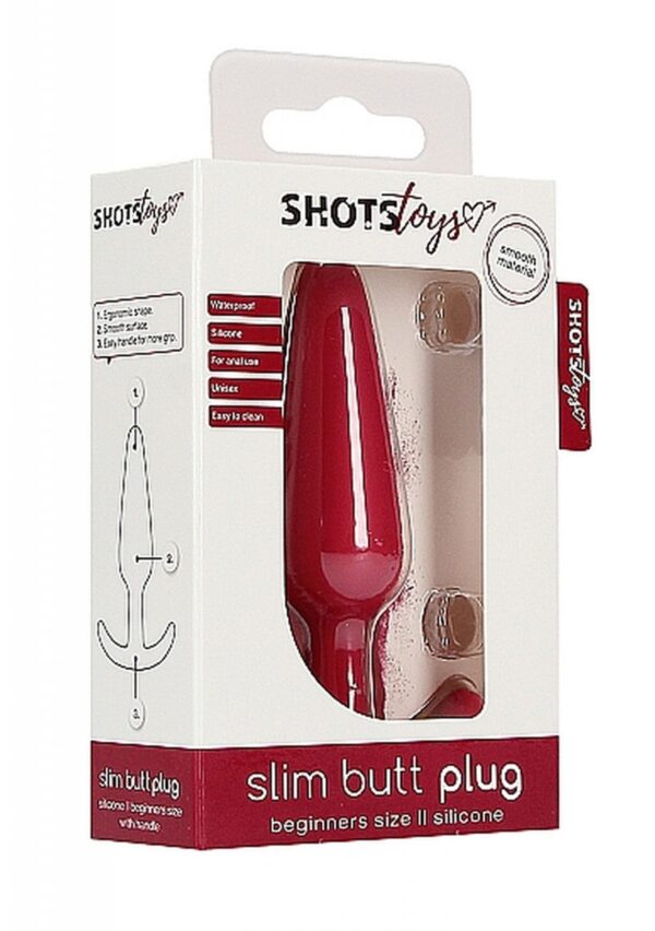 Slim Butt Plug   Red - obrazek 2