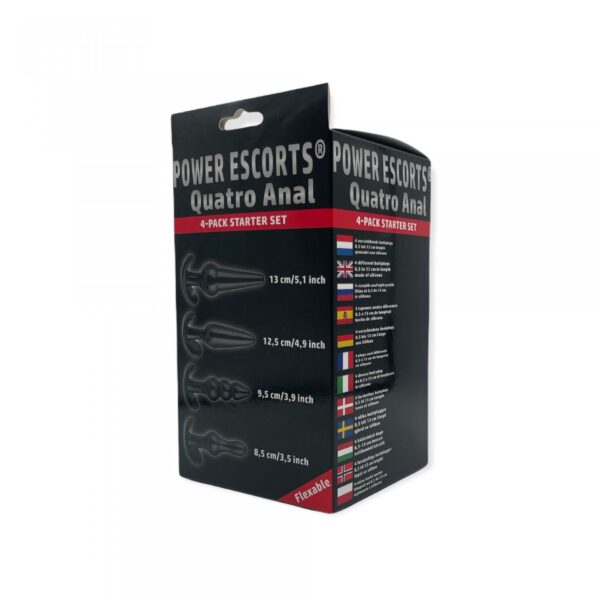 Plug Quatro Anal Plugs Starter Set  4 Pack Black - obrazek 2