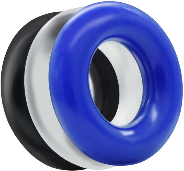 Ring Donut Cockring 3 Pack 3 colors blue/clear/black - obrazek 2