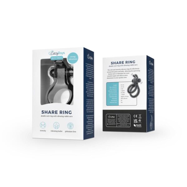 Share Ring   Double Vibrating Cock Ring with Rabbit Ears - obrazek 2