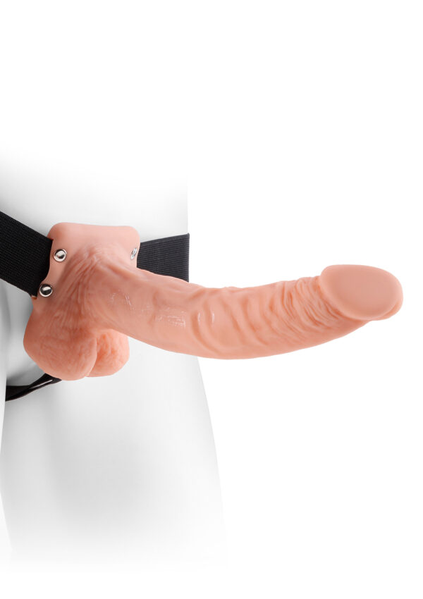 9 inch Hollow Strap On Balls Light skin tone - obrazek 2