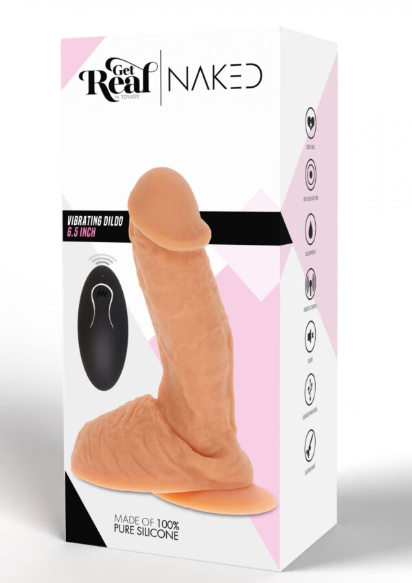 Silicone Vibrating Dildo Light skin tone - obrazek 2