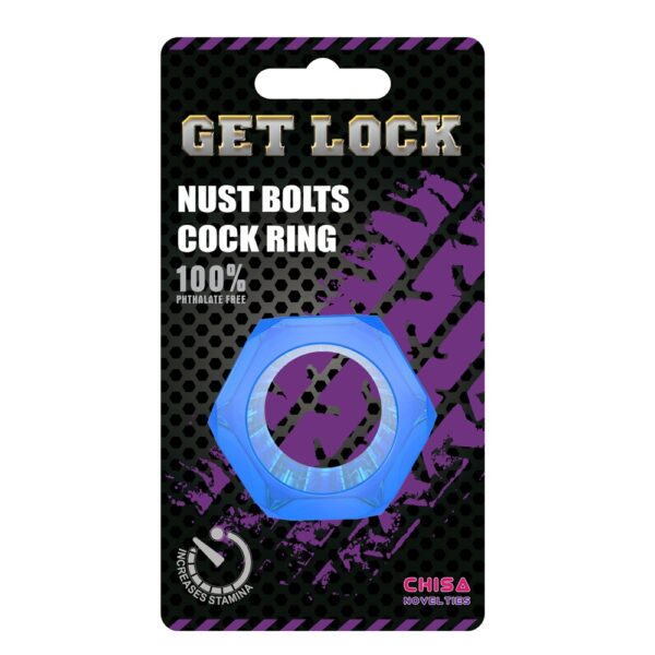 Nust Bolts Cock Ring Blue - obrazek 2