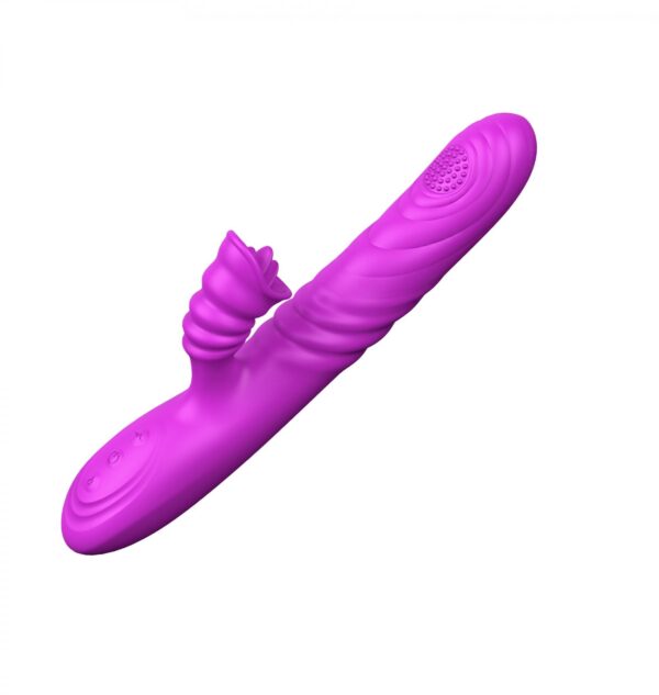 Wibrator Angelia, USB 3 functions of thrusting / 20 vibrations Purple - obrazek 2