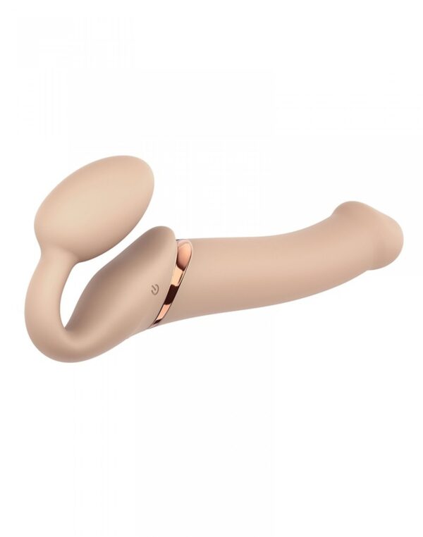 VIBRATING STRAP ON   L   VANILLA - obrazek 2