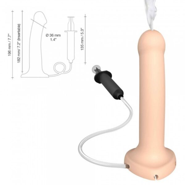 SQUIRTING CUM DILDO SEMI REALISTE VANILLA   L - obrazek 2