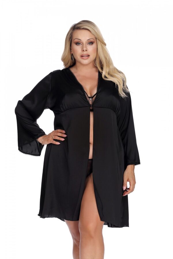 LAURA black robe XXL+ (czarny szlafrok) - obrazek 2