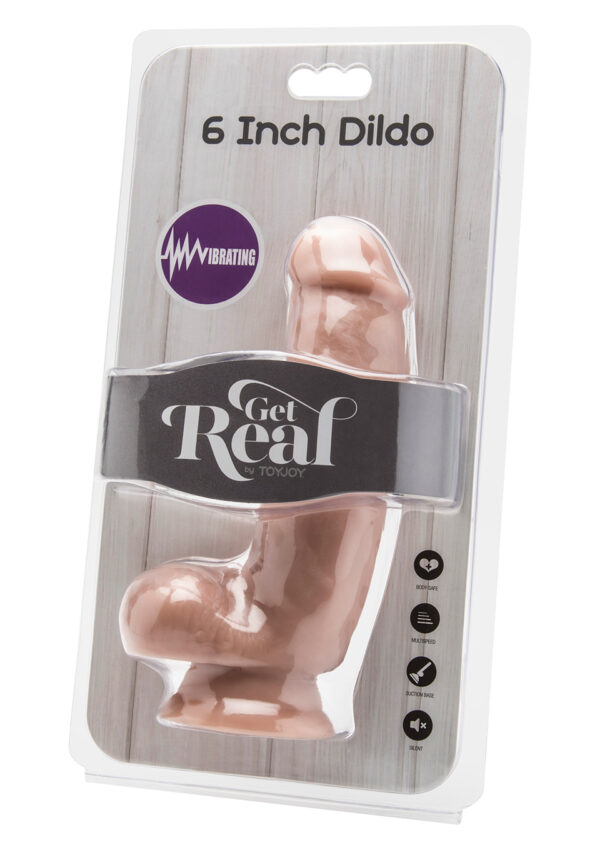 Dildo 6in. with Balls Vibrator Light skin tone - obrazek 2