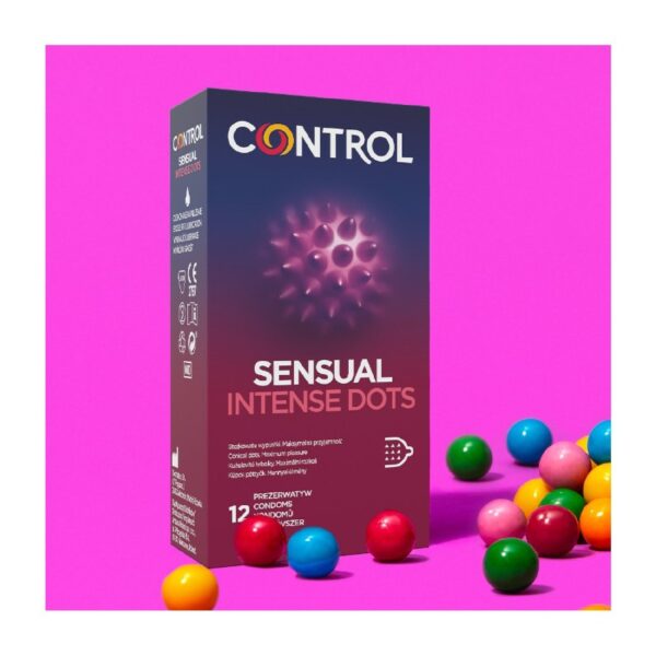 Prezerwatywy Control Sensual Intense Dots 12s - obrazek 2
