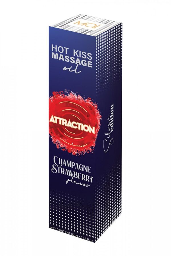MASSAGE OIL  ATTRACTION CHAMPAGNE STRAWBERRY 50 ML - obrazek 2