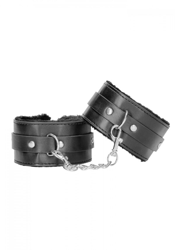 Plush Bonded Leather Ankle Cuffs   With Adjustable Straps - obrazek 2