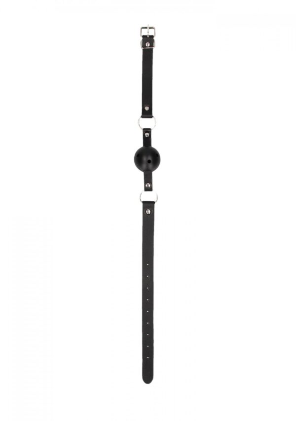 Breathable Ball Gag   With Bonded Leather Straps - obrazek 2