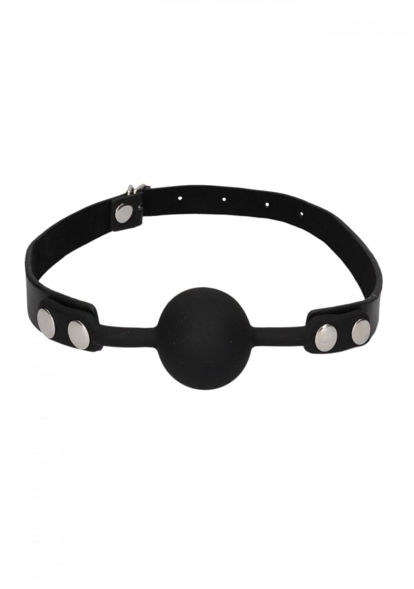 Silicone Ball Gag   with Adjustable Bonded Leather Straps - obrazek 2