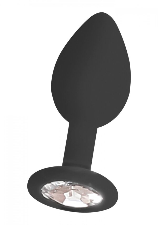 Silicone Butt Plug with Removable Jewel - obrazek 2