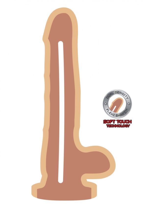 Dual Density Dildo 8inch Balls Light skin tone - obrazek 2