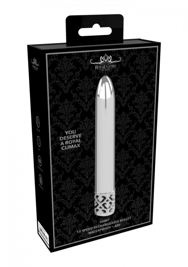 Shiny   Rechargeable ABS Bullet   Silver - obrazek 2
