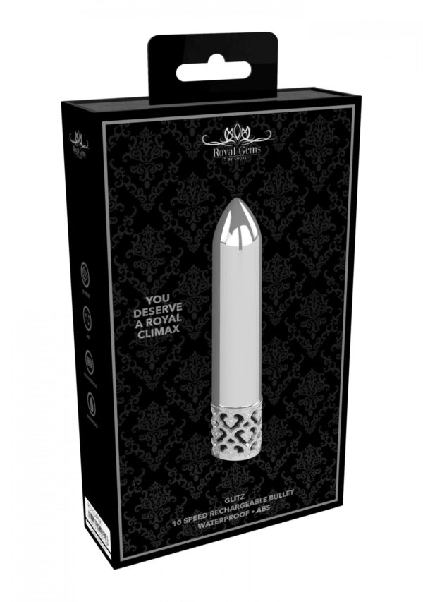 Glitz   Rechargeable ABS Bullet   Silver - obrazek 2