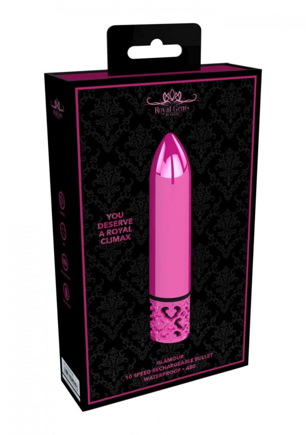 Glamour   Rechargeable ABS Bullet   Pink - obrazek 2