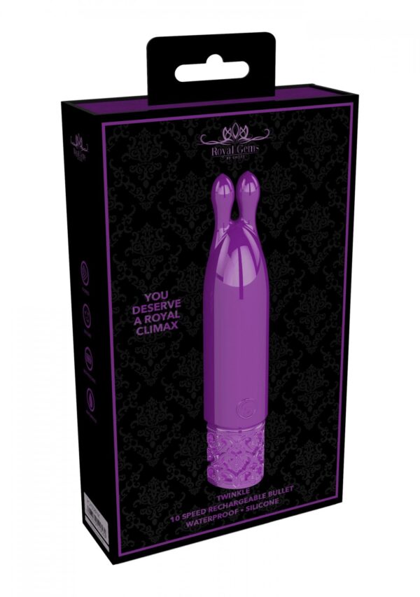 Twinkle   Rechargeable Silicone Bullet   Purple - obrazek 2