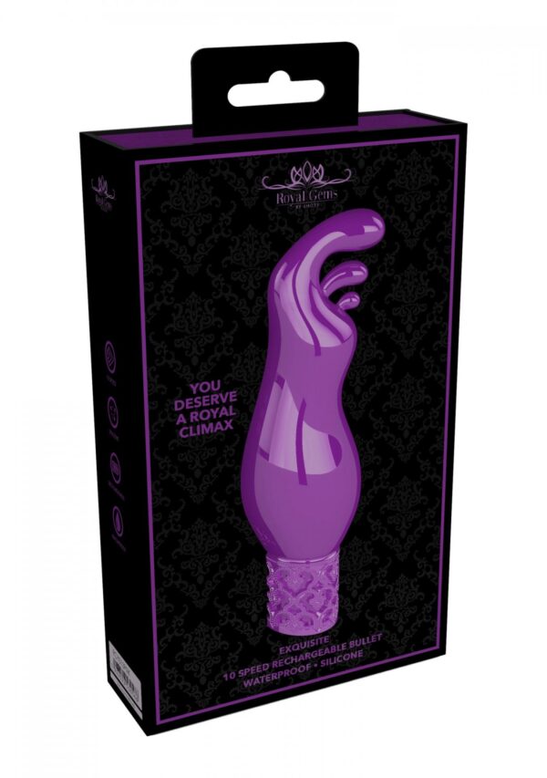 Exquisite   Rechargeable Silicone Bullet   Purple - obrazek 2