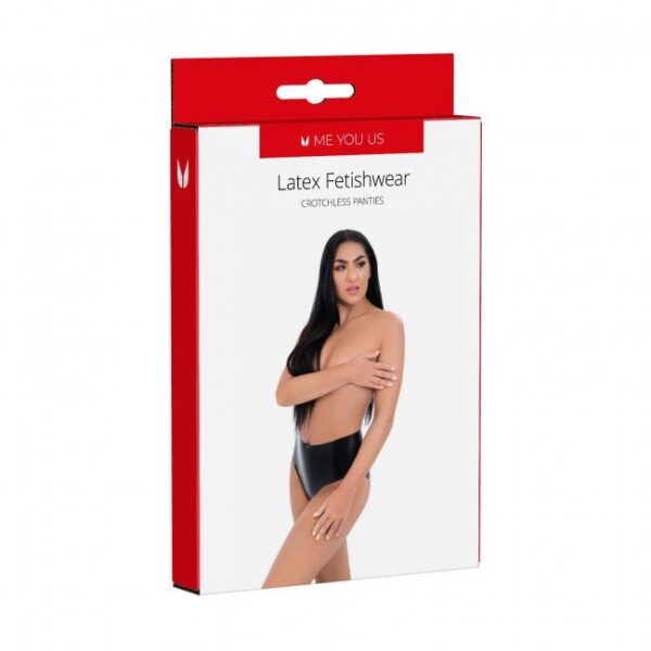 Me You Us Latex Crotchless Panties Small - obrazek 2