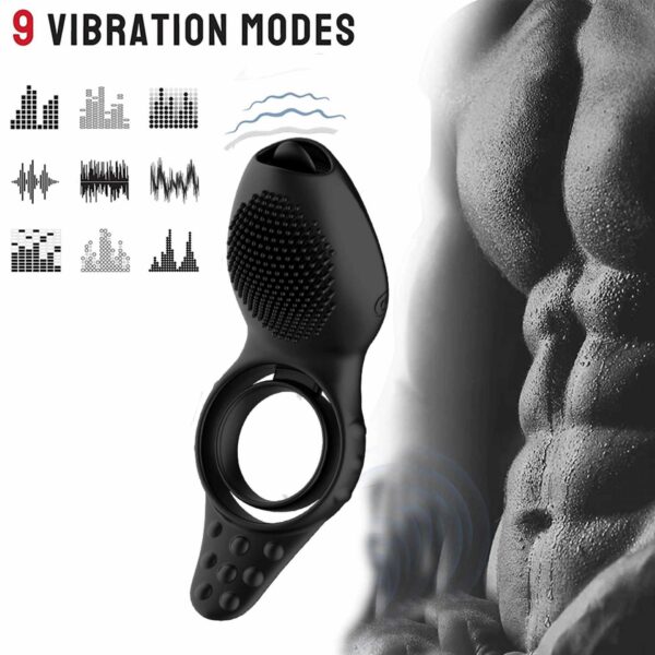 Remote powerful Tognue simulate cock ring - obrazek 20