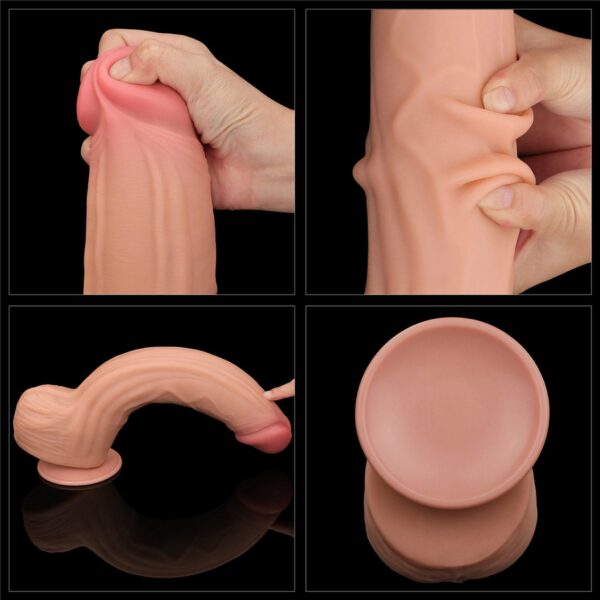 12 King Sized Sliding Skin Dual Layer Dong - obrazek 21