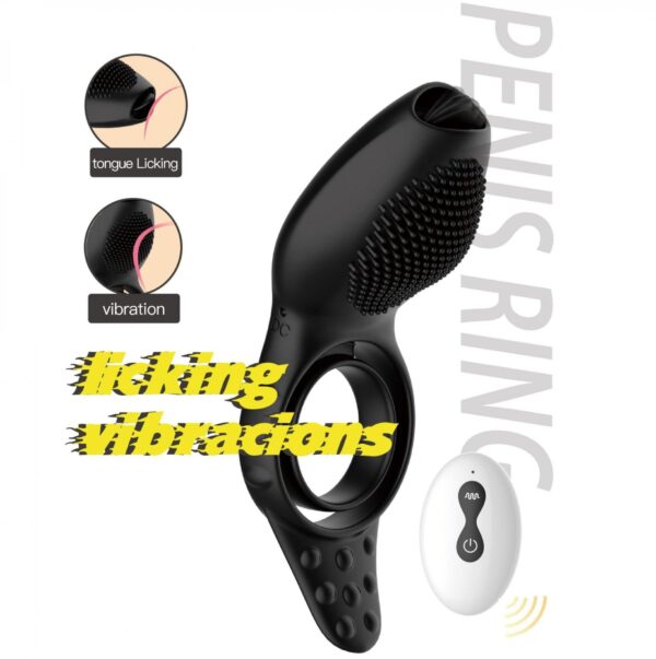 Remote powerful Tognue simulate cock ring - obrazek 22