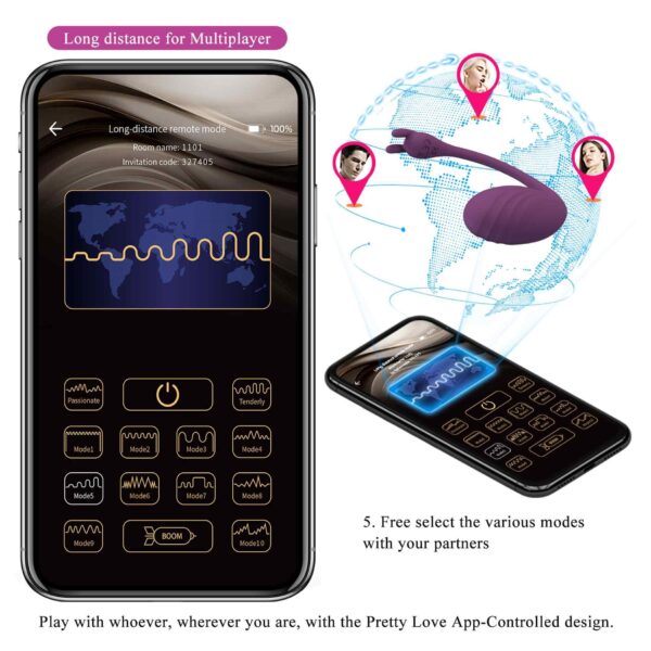 PRETTY LOVE   Catalina, 12 vibration functions Mobile APP Long distance Control - obrazek 22