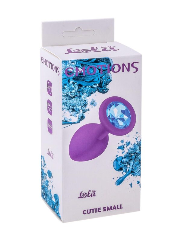Plug Anal Emotions Cutie Small PURPLE light Blue crystal - obrazek 3