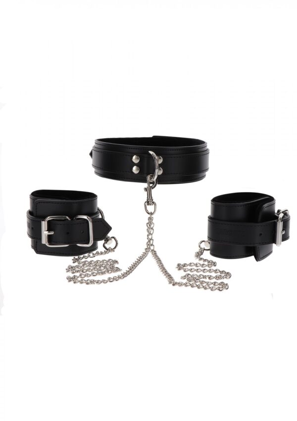 Heavy Collar and Wrist Cuffs Black - obrazek 3